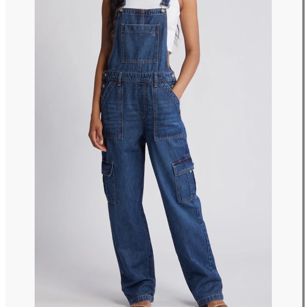 Hidden Denim Cargo Overalls